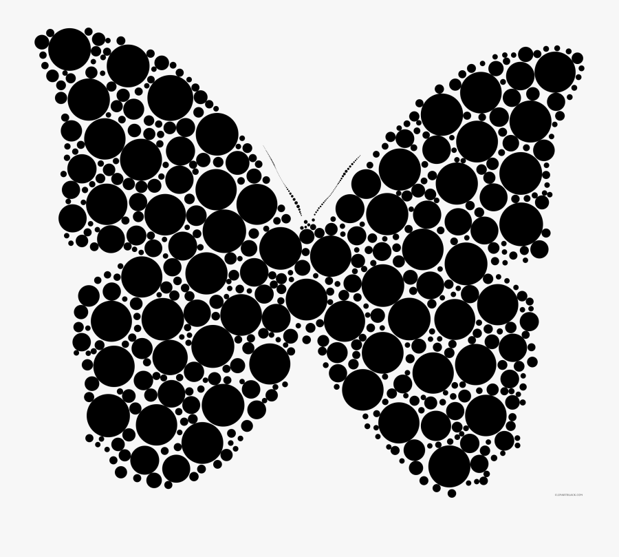 Black And White Butterfly Animal Free Black White Clipart - Butterfly Circle Art, Transparent Clipart
