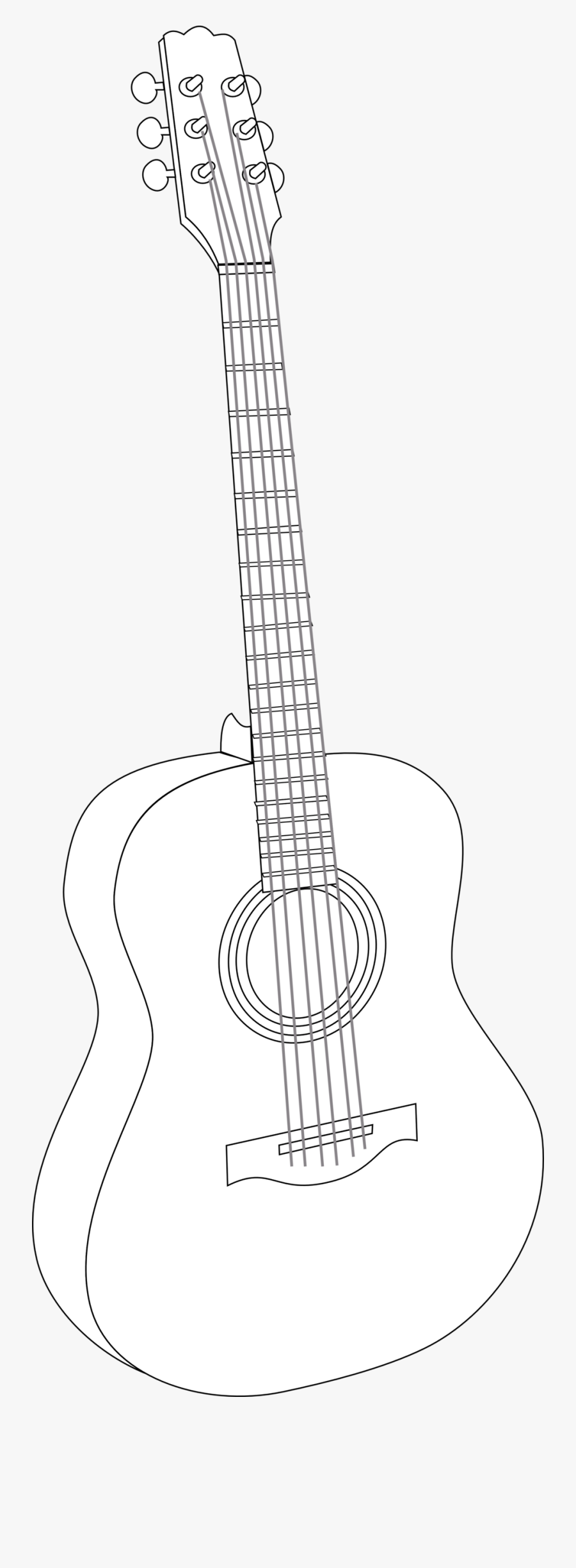 Clipart Guitar Public Domain - Gambar Gitar Hitam Putih, Transparent Clipart