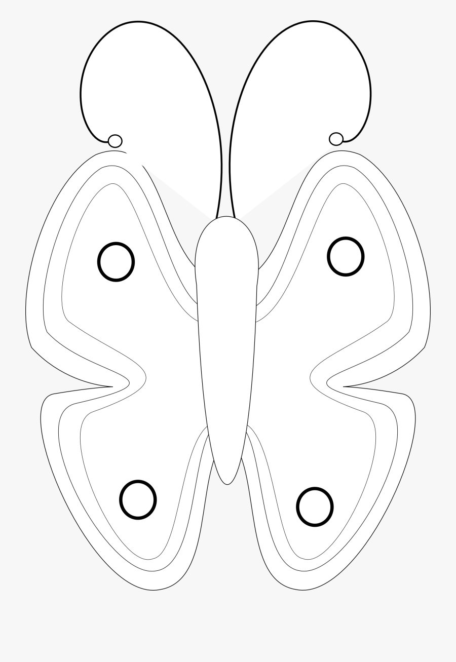 Butterfly 56 Black White Line Art Drawing Svg Inkscape - Butterfly, Transparent Clipart