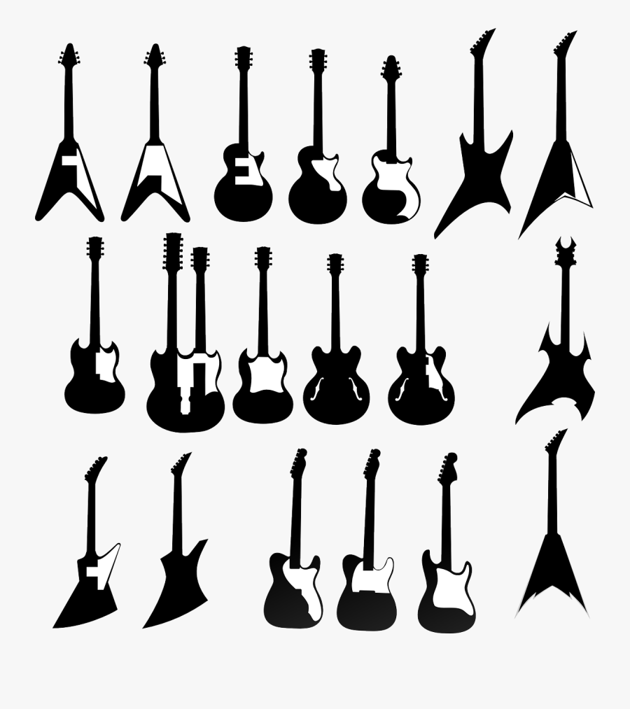 Most Common Guitar Shapes , Png Download - Shape Of Electric Guitar, Transparent Clipart