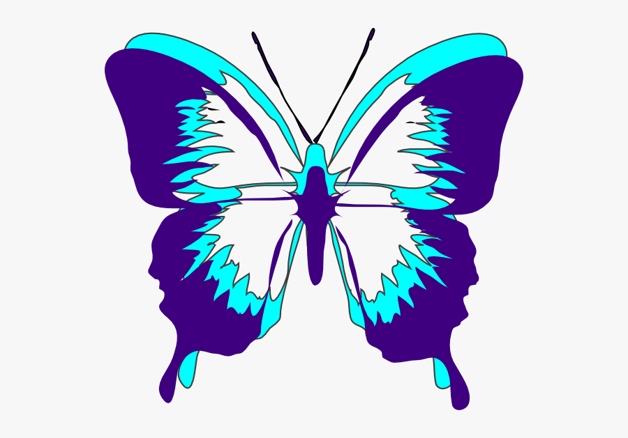 Image Clip Art At Clker Com Vector Online - Purple And Teal Butterfly, Transparent Clipart