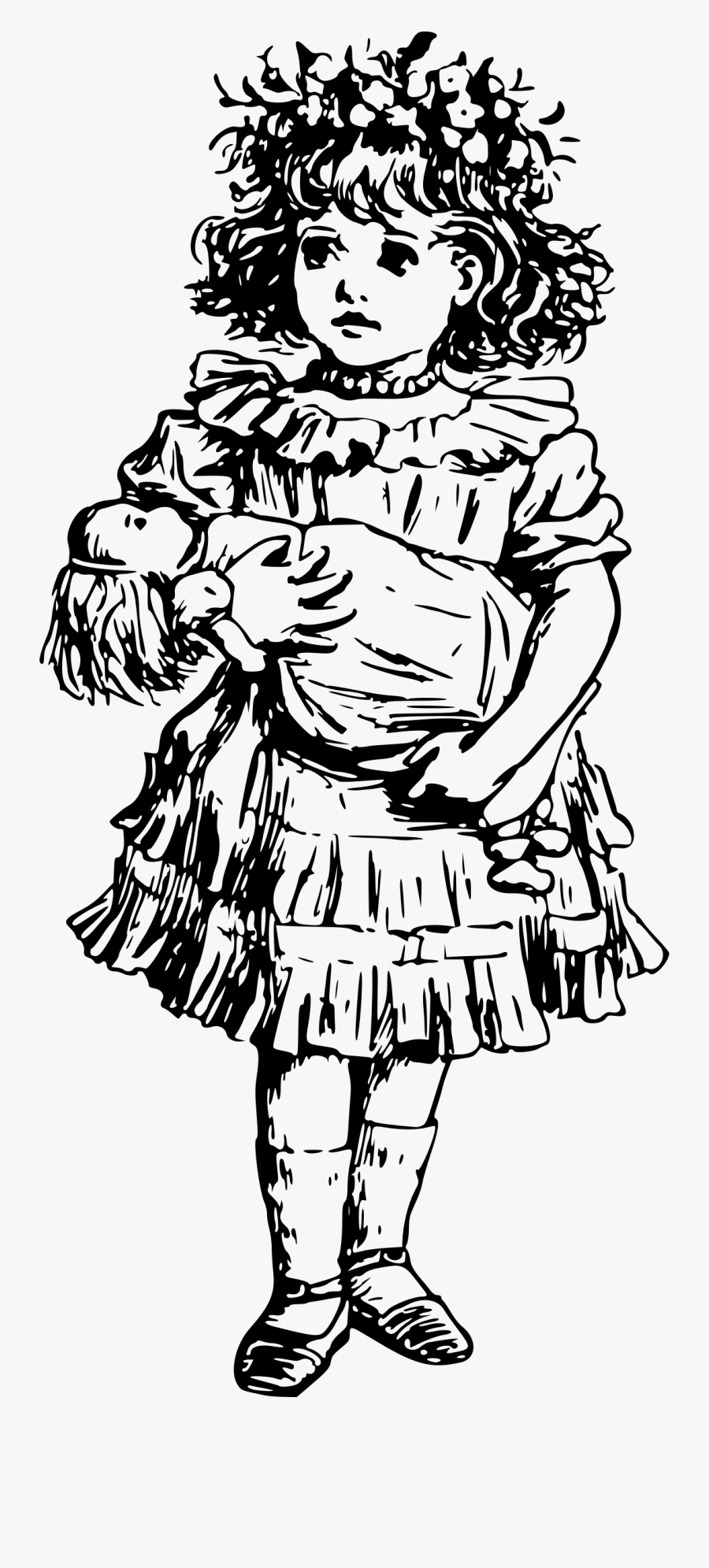 Girl With Doll Clip Arts - Doll Png Hd Vector, Transparent Clipart