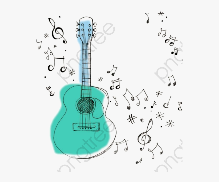 Music Notes Clipart Guitar - Guitar With Music Notes Clipart, Transparent Clipart