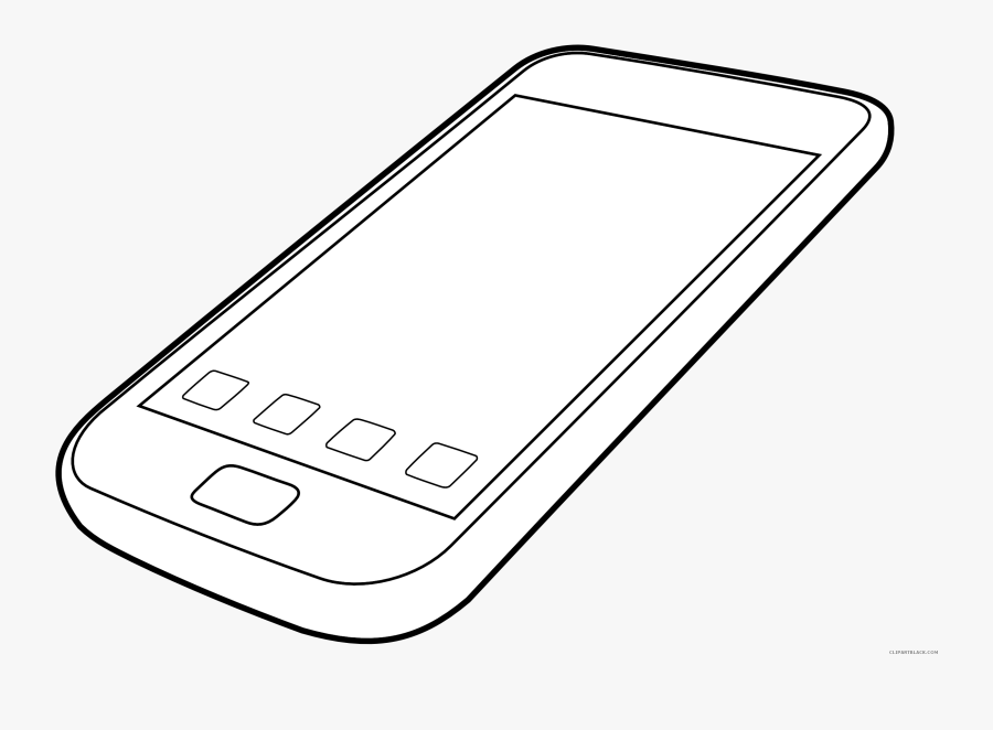 Outline Clipartblack Com Tools - Mobile Phone Colouring Page, Transparent Clipart