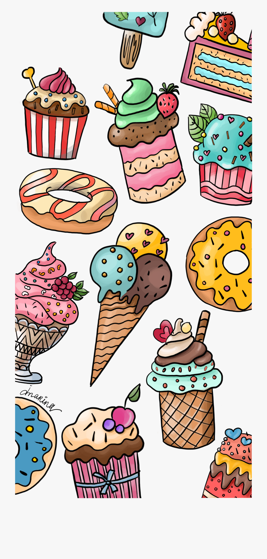 Cute Dessert Wallpaper Iphone, Transparent Clipart