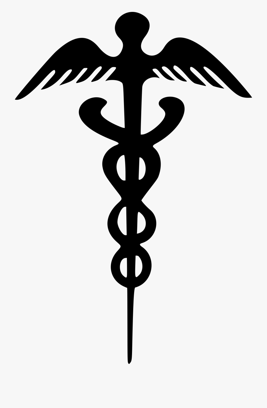 Clip Art Staff Of Hermes Caduceus - Medical Staff Of Hermes, Transparent Clipart