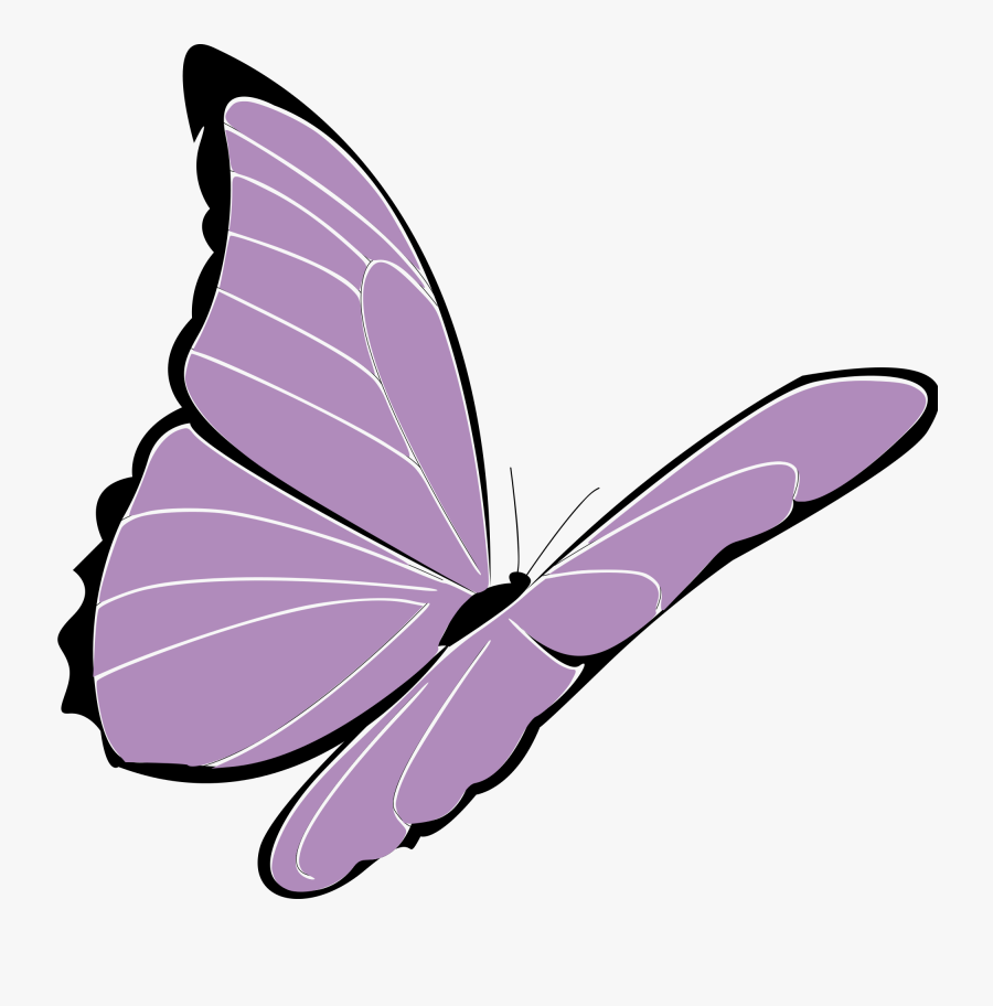 Public Domain Clipart Butterfly - Purple Cartoon Butterfly Png, Transparent Clipart