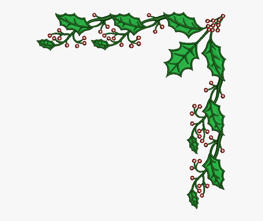 Christmas Mistletoe Border - Printable Christmas Border Clipart, Transparent Clipart