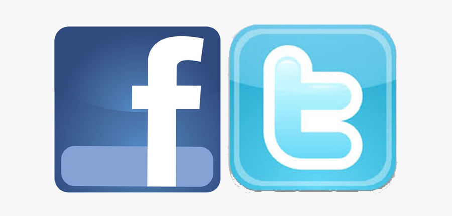Facebook And Twitter Logo Png, Transparent Clipart