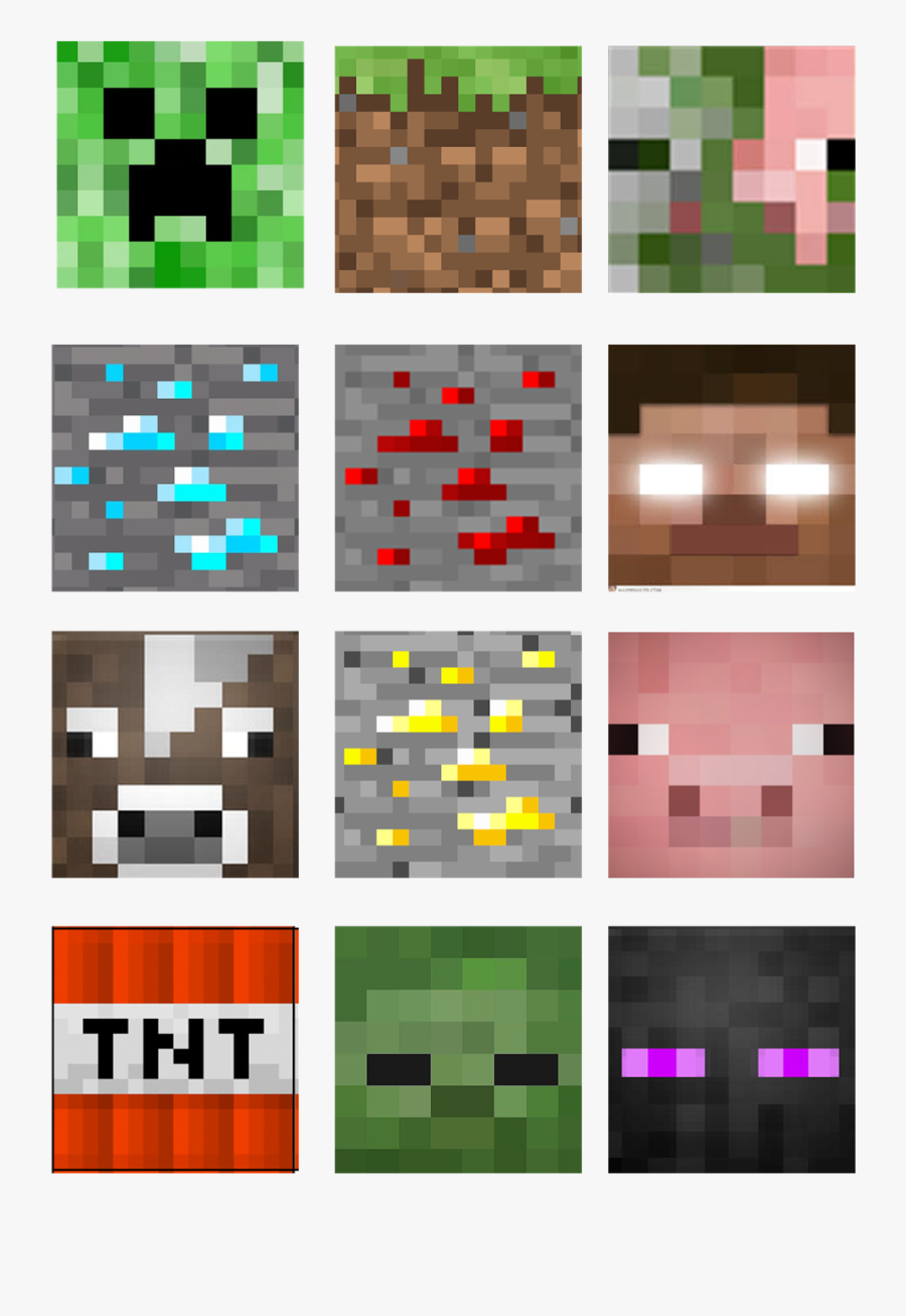 Transparent Minecraft Clip Art - Minecraft Cupcake Toppers, Transparent Clipart