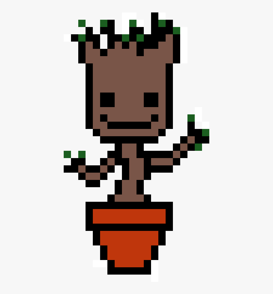 Pixel Art Minecraft Groot Clipart , Png Download - Pixel Art Baby Groot, Transparent Clipart