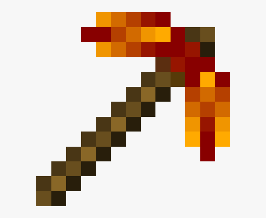  Pickaxe Image Group Fire - Golden Pickaxe Minecraft Png 