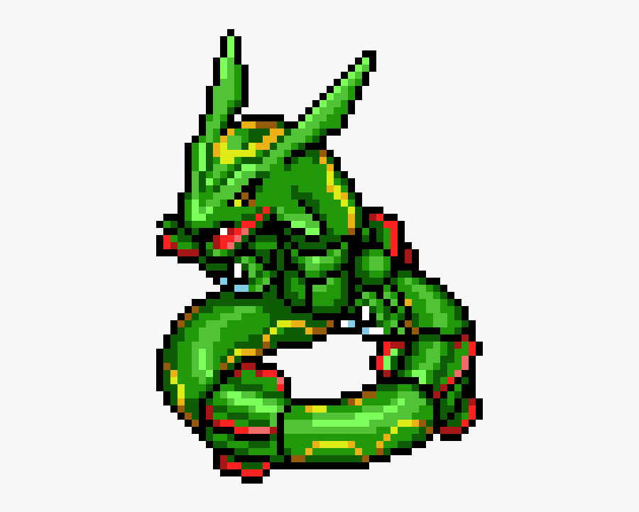 Minecraft Art Rayquaza Green Tree Png Download Free - Rayquaza Pixel Png, Transparent Clipart