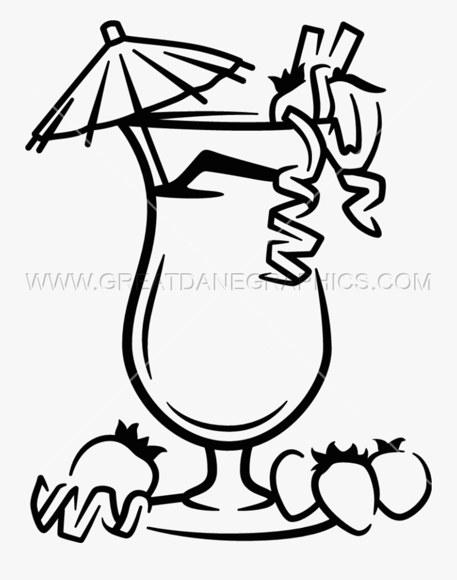 Drinks Drawing Tropical For Free Download - Drinks Clipart Black And White Png, Transparent Clipart