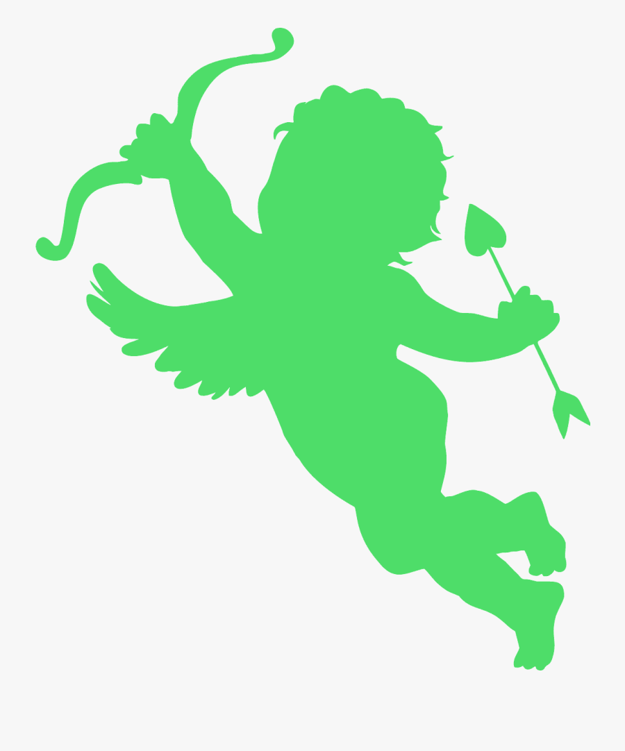 Easy Cupid Silhouette, Transparent Clipart