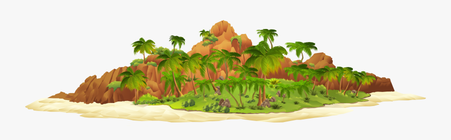 Island With Palm Trees Png Clip Art Ⓒ - Island As Background, Transparent Clipart