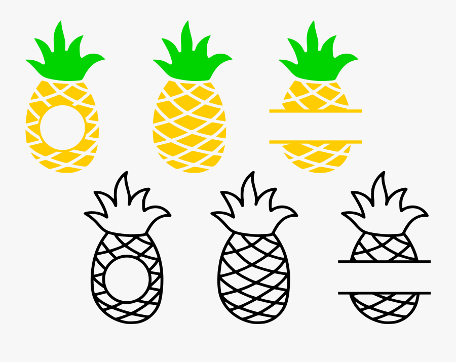 Pineapple Heart Svg - Pineapple Monogram Svg, Transparent Clipart