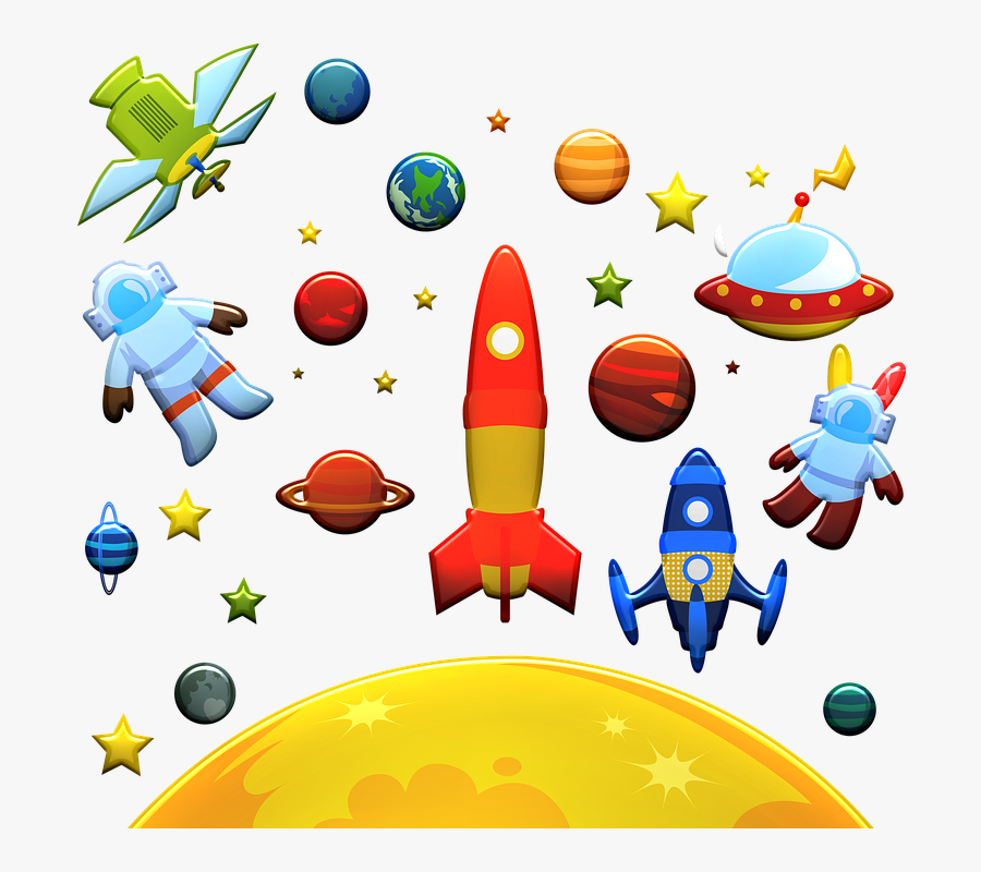 Astronaut, Space, Planets, Ufo, Extra-terrestrial, - Clipart Rocket, Transparent Clipart