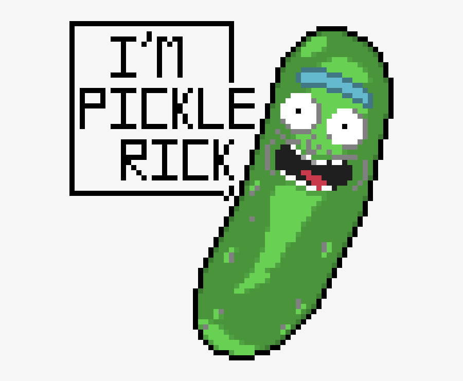 Pickle Rick Pixel Art, Transparent Clipart