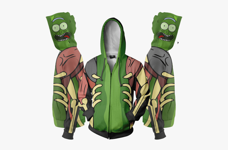 Rick Clipart Shirt Hoodie - Pickle Rick Hoodie, Transparent Clipart