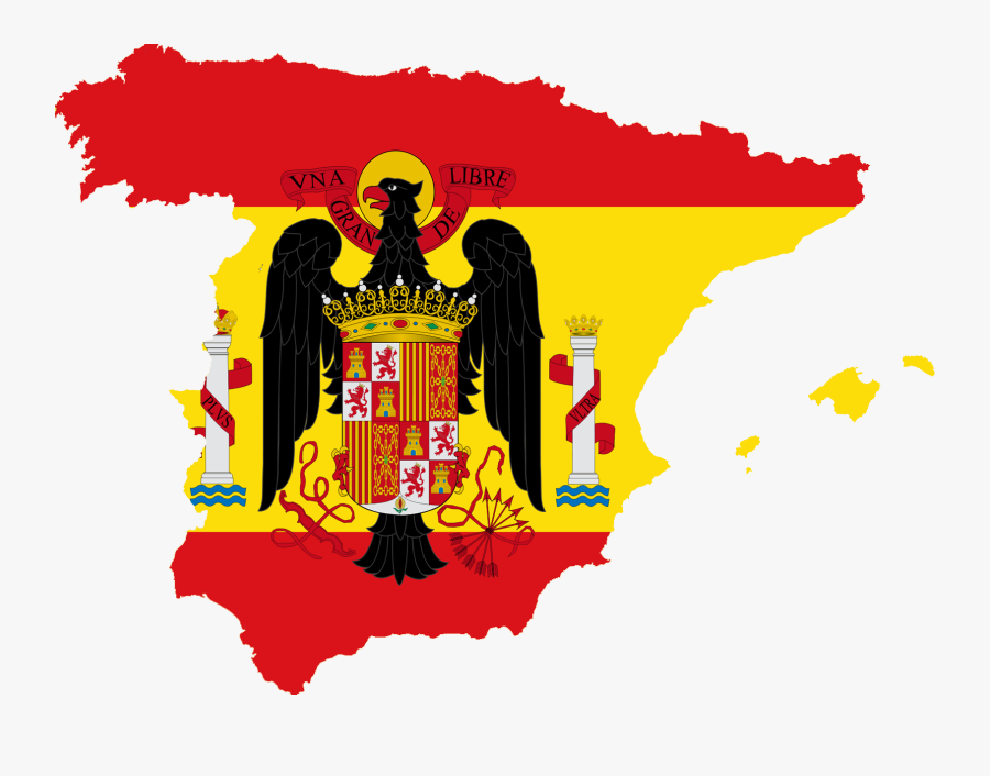 Euro 1964 Flag Map - Spanish Flag Franco Era, Transparent Clipart