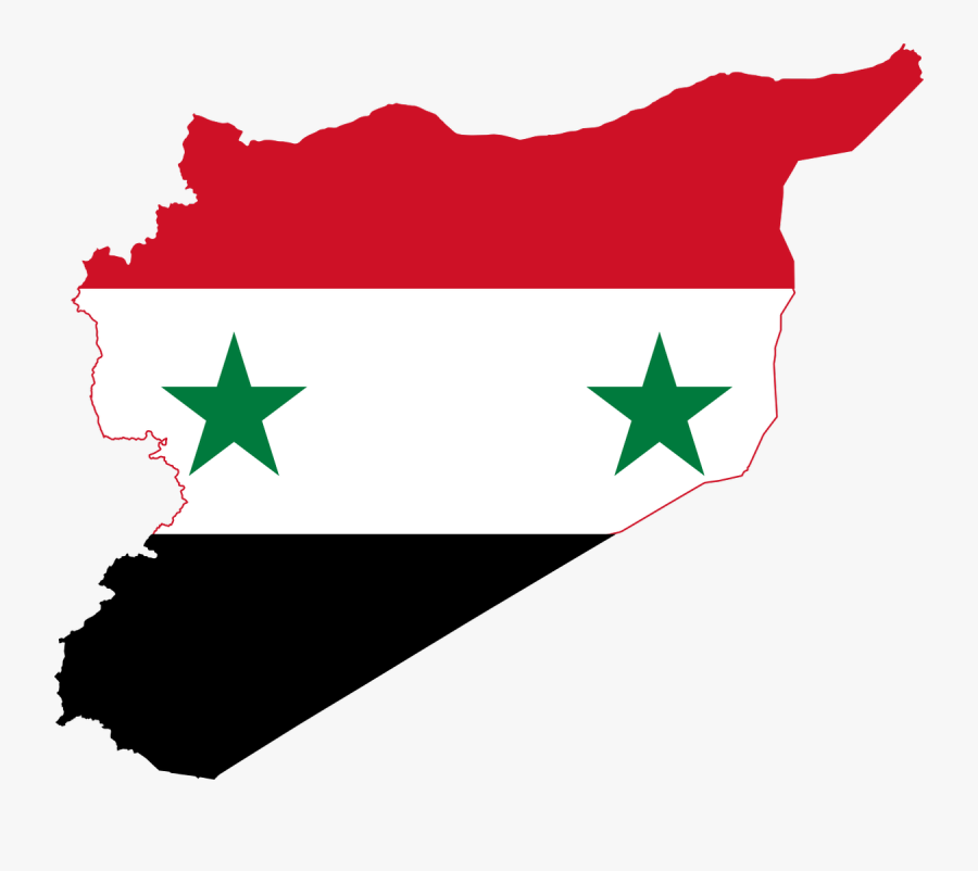 Syria Map With Flag, Transparent Clipart