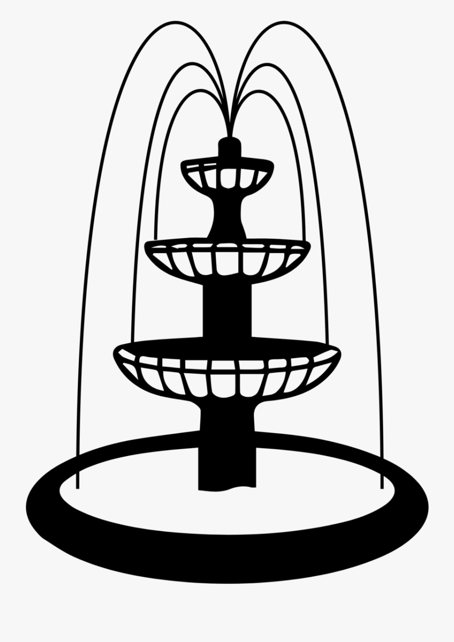 Forsythfountain - Water Fountain Easy Drawing, Transparent Clipart