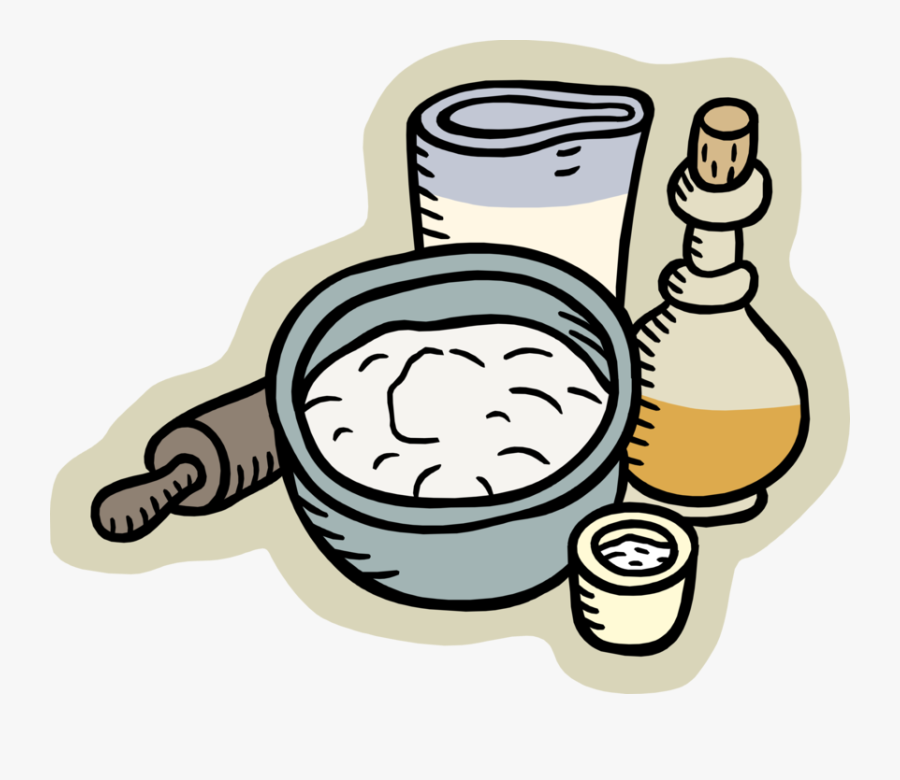 Vector Illustration Of Baking Flour Dough Batter With - Cooking Measurements Cartoon, Transparent Clipart