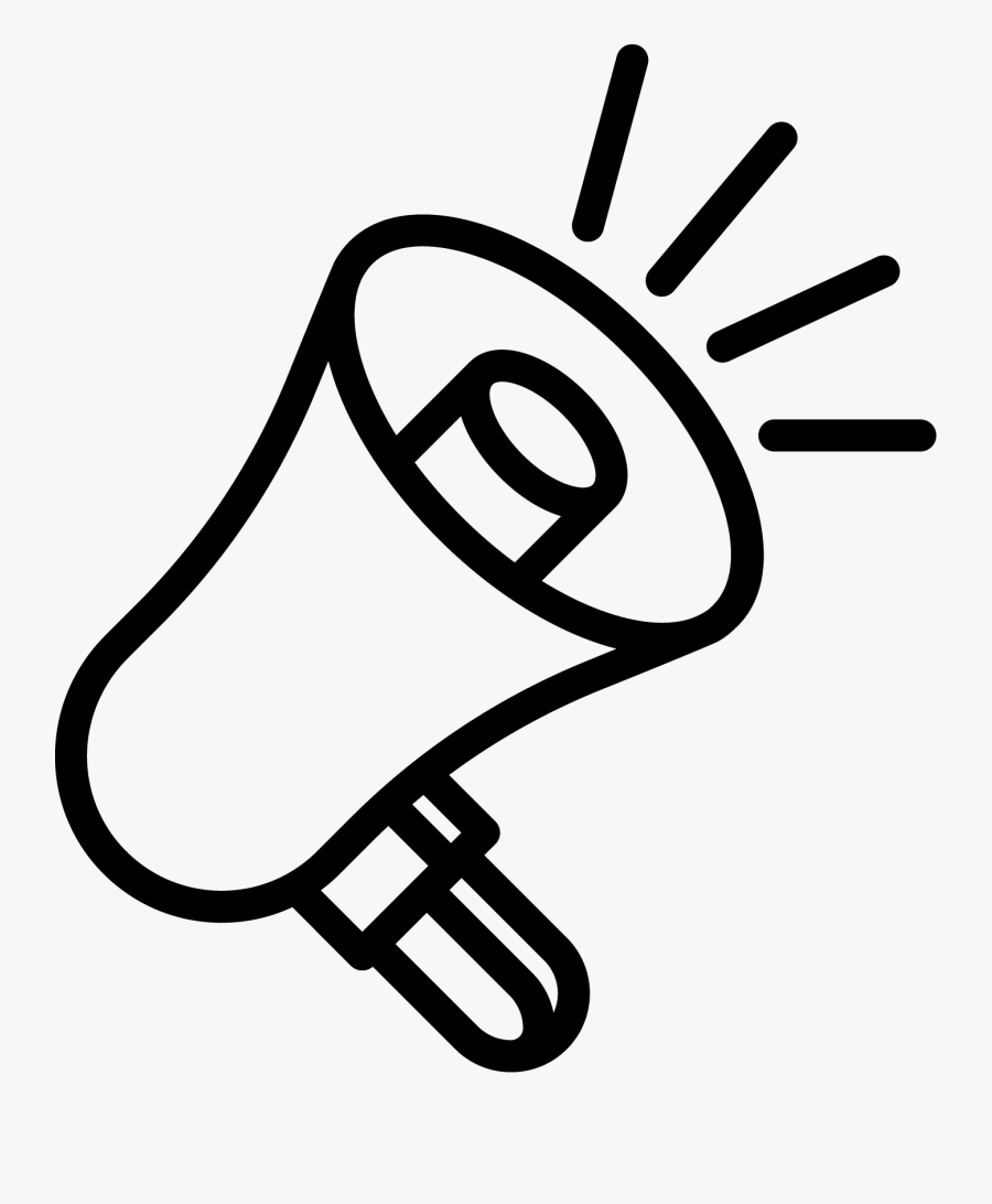 Transparent Megaphone Clipart - White Megaphone Icon Png, Transparent Clipart