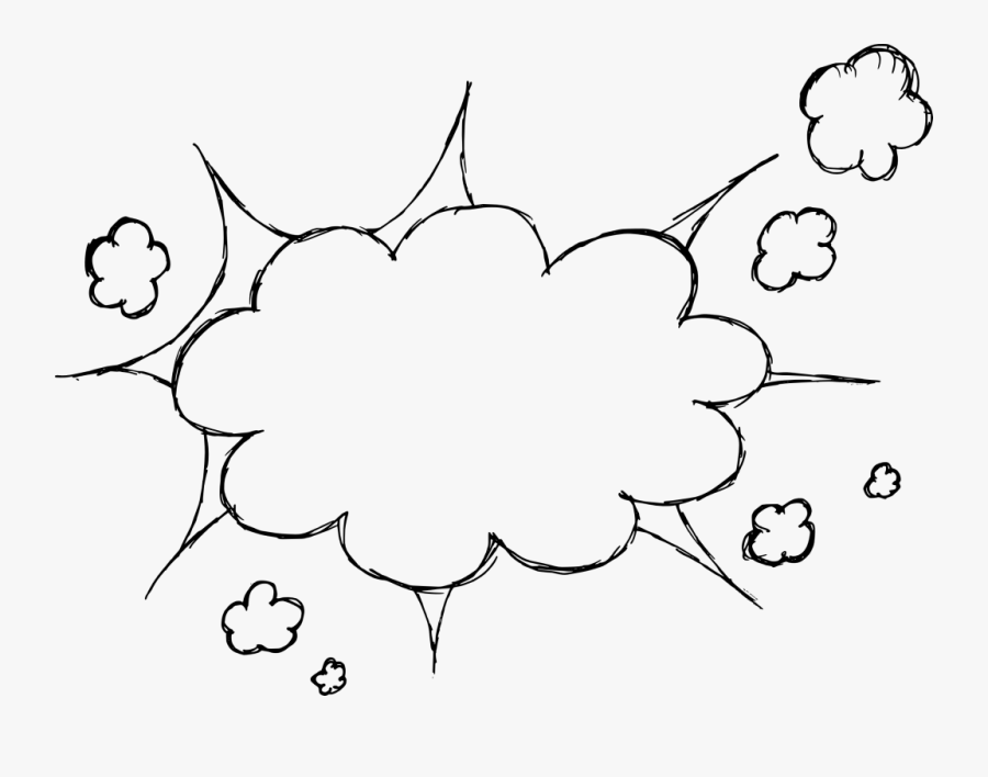 Speech Bubble Clipart Drawn Thought Png - Transparent Explosion Comic Book Bubble, Transparent Clipart