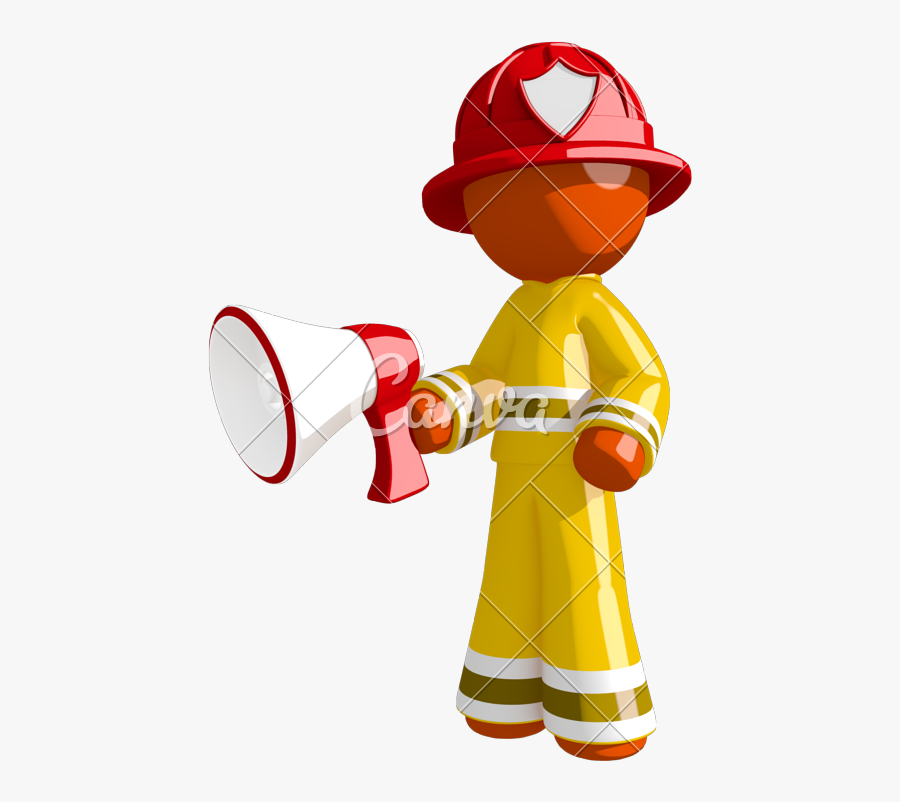 Transparent Megaphone Clipart Png - Firefighter Loudspeaker Cartoon, Transparent Clipart