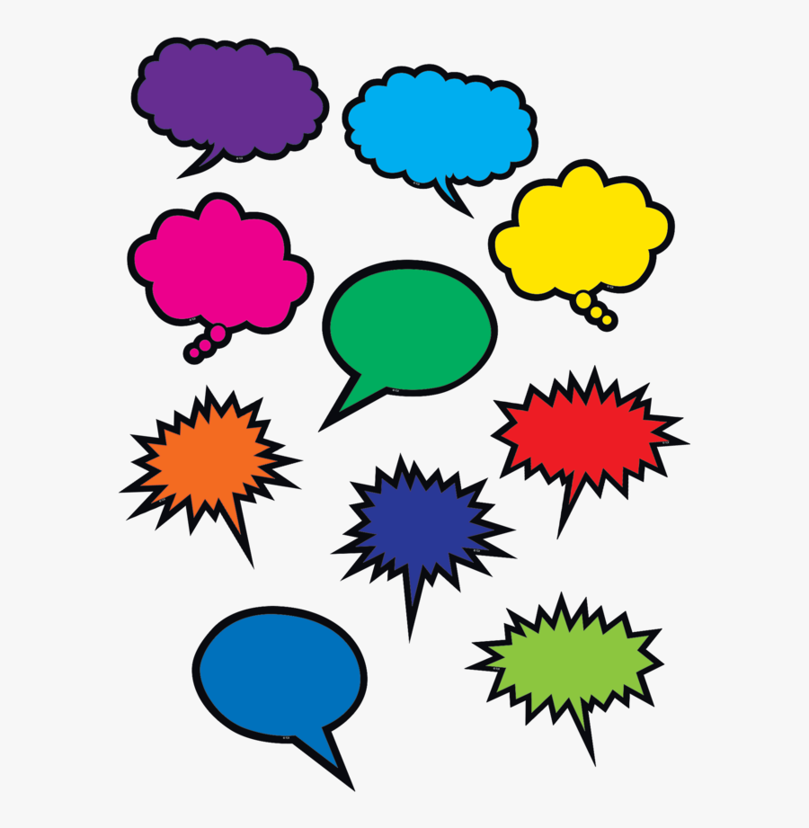 Colorful Speech/thought Bubbles Accents - Colorful Speech Bubbles, Transparent Clipart