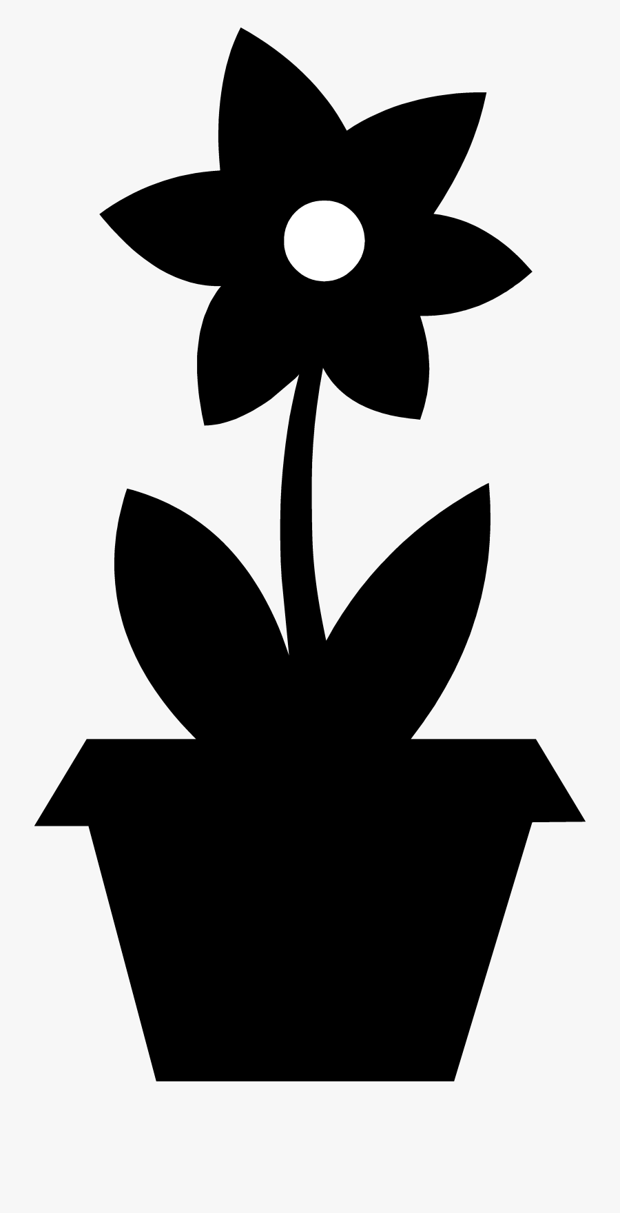 Clipart Download Potted Plant Clipart Black And White - Black Flower Pot Clipart, Transparent Clipart