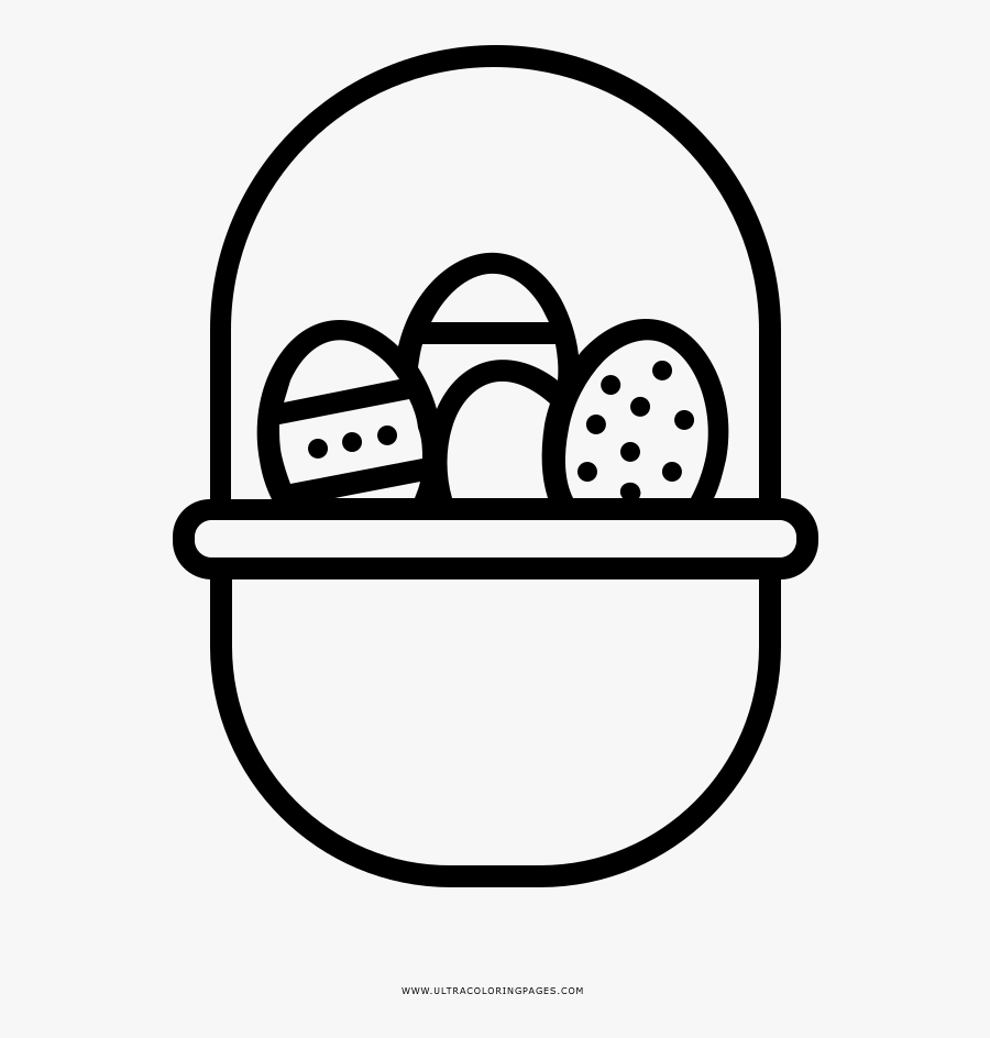 Easter Basket Coloring Page - Illustration, Transparent Clipart