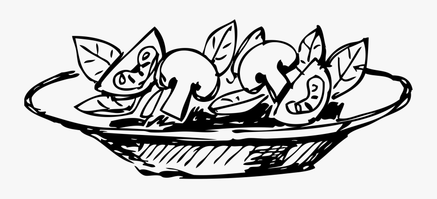 Wonderful Of Salad Clipart Black And White - Salad Bowl Sketch Png, Transparent Clipart