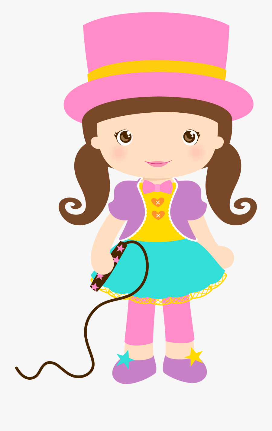Girl Circus Clipart - Palhaça Circo Rosa Png, Transparent Clipart