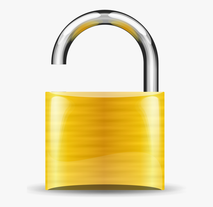 Padlock Gold Open - Padlock Open Clip Art, Transparent Clipart