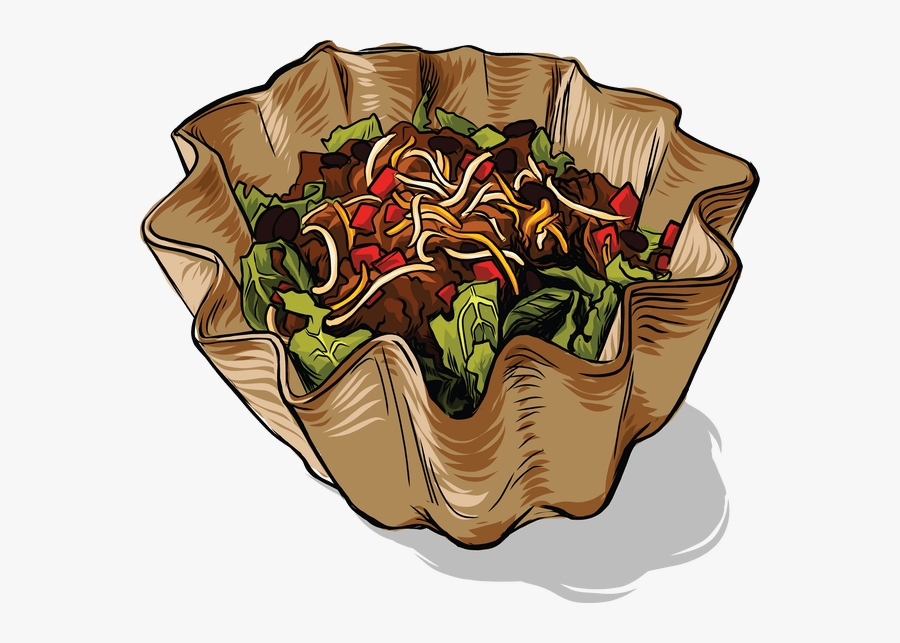 Tacos Spanish Food Free - Taco Salad Clipart, Transparent Clipart