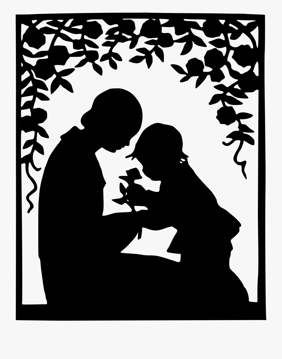 Clip Art Happy Mothers Day Black Art - Mother And Child Silhouette, Transparent Clipart