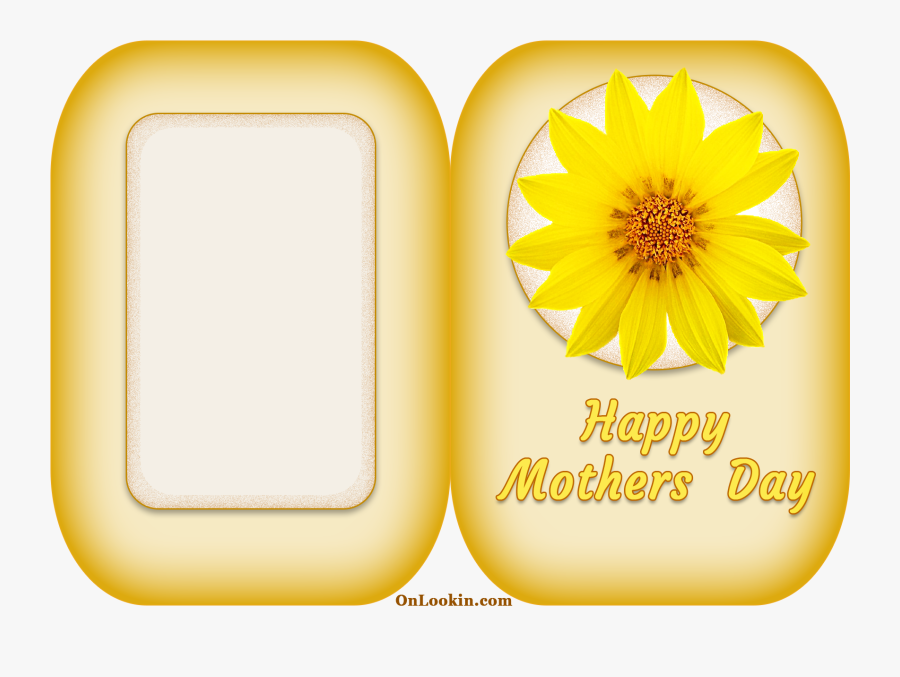 Happy Mothers Day Sun Flower A4 Card - Sunflower, Transparent Clipart