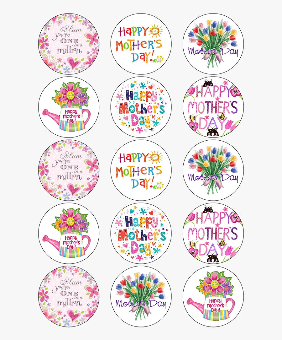 Transparent Happy Mother Day Png - Happy Mothers Day Cupcake Toppers, Transparent Clipart