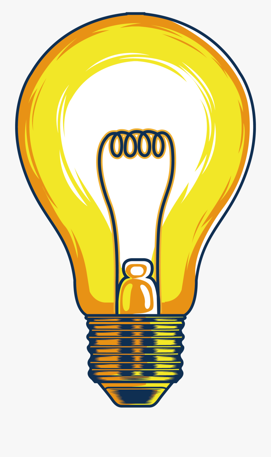 Incandescent Light Bulb Lamp Clip Art - Light Bulb Vector Png, Transparent Clipart