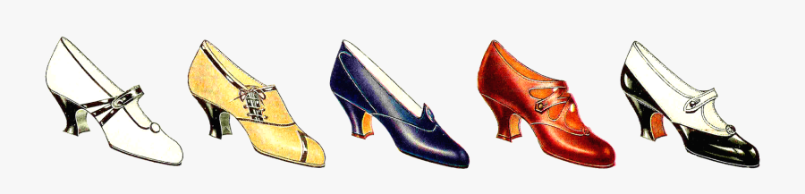 Clip Art Free Fashion Vintage Women - Shoe Border Design, Transparent Clipart