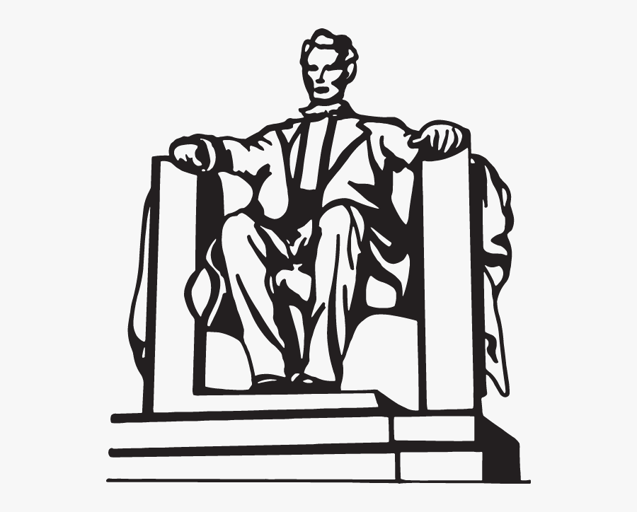 Download Lincoln Memorial Black And White Clipart Lincoln - Abraham Lincoln Statue Cartoon, Transparent Clipart