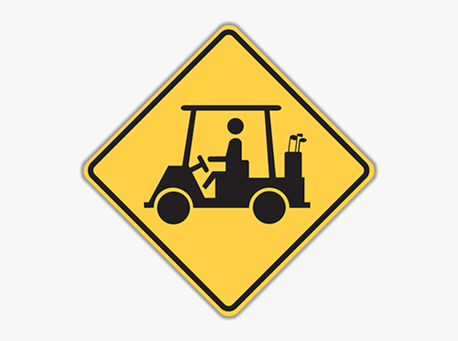 24 - Golf Cart Crossing Sign, Transparent Clipart