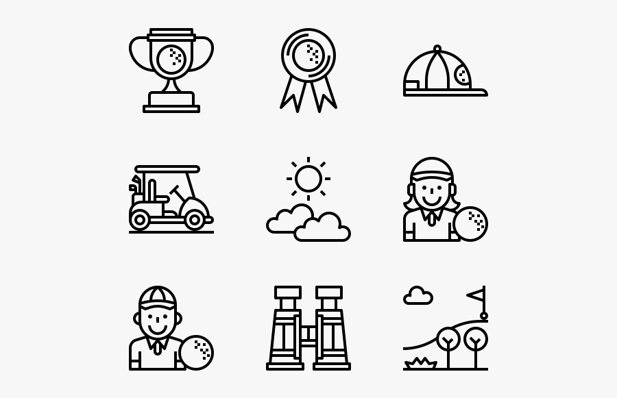 Golf - Web Design Line Icon, Transparent Clipart