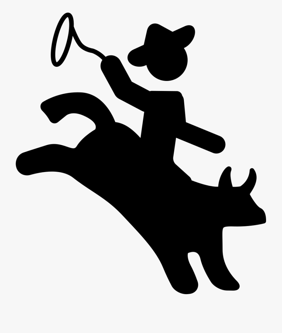 Transparent Cowboy Silhouette Png - Rodeo Icon Png, Transparent Clipart