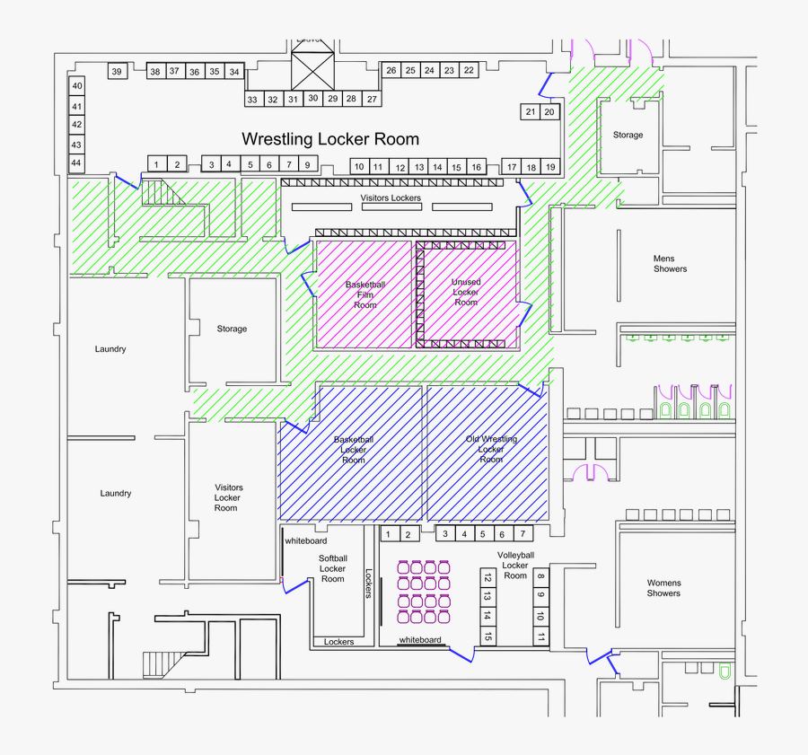 Clipart Plans Ashland Men S - Small Locker Room Floor Plan, Transparent Clipart