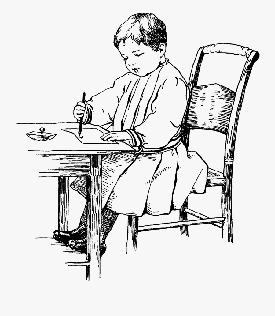 Old School Clipart Image Group - Vintage School Desk Drawing, Transparent Clipart