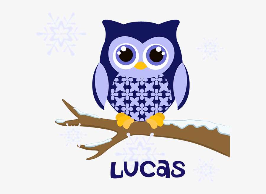 Custom Name Winter Owl Blue Ornament Clipart (700x700), - Owl, Transparent Clipart